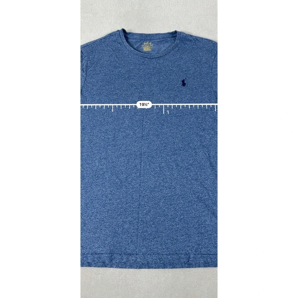 Polo Ralph Lauren Custom Slim Fit T Shirt Mens Large Blue Heather Pony Logo‎ Tee